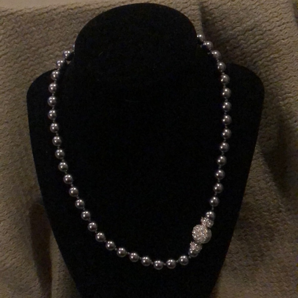 Nolan Miller Gray Pearl Necklace